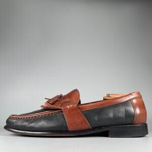 Florsheim Mens 10.5 D Black Brown Leather Slip On Kilt Tassel Loafers Dress Shoe